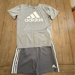Adidas Kids Gray Tee and Shorts Set